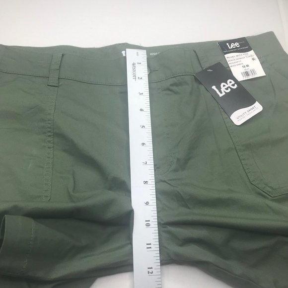 Lee Women's 18M Midrise Bermuda Regular Fit Moss Green Utility Short New - Picture 11 of 12
